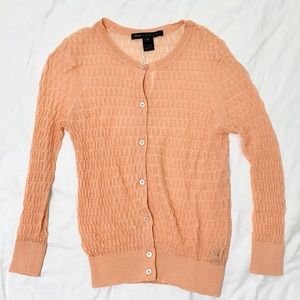 Marc by Marc Jacobs Peach Open-Knit Button Cardigan